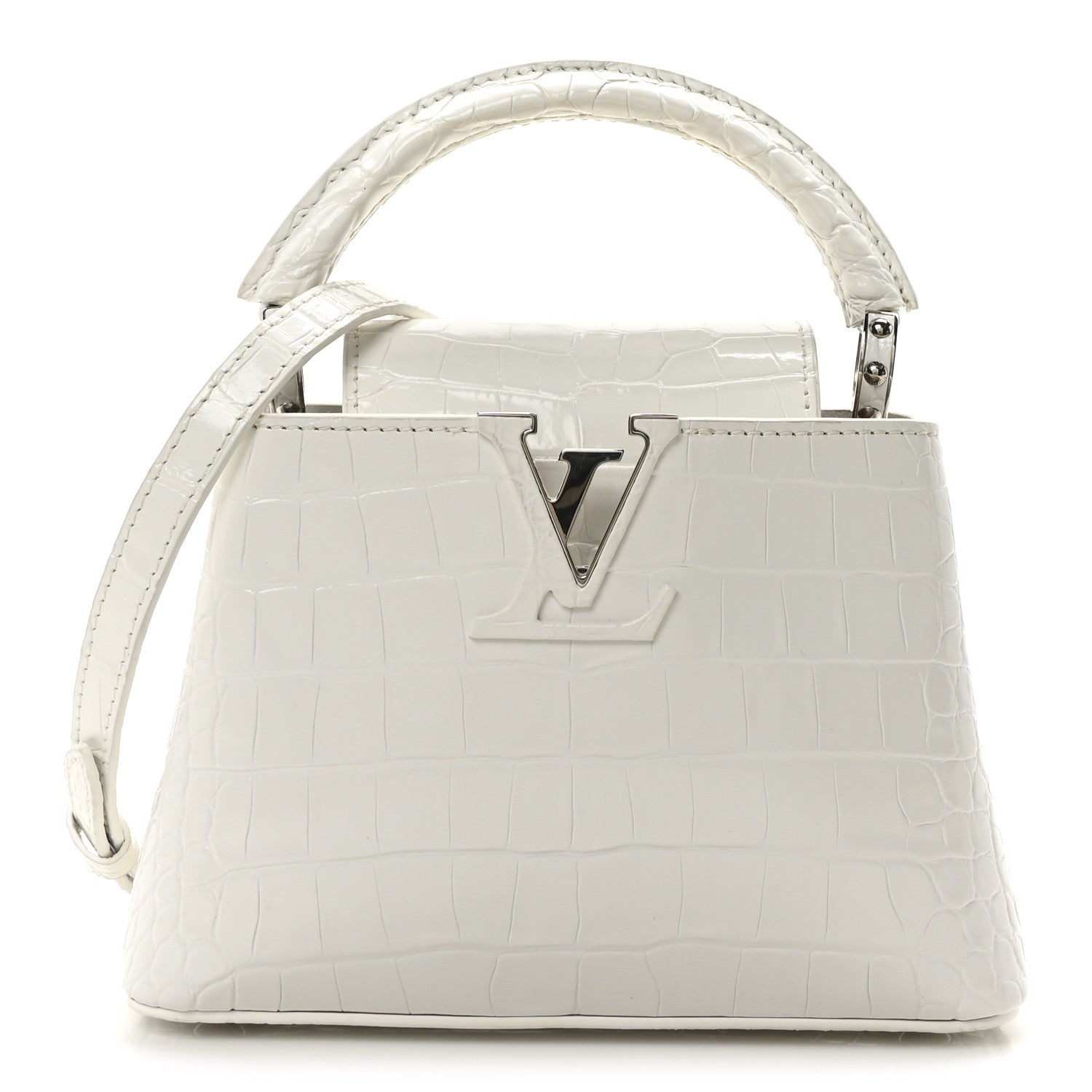 Louis Vuitton Crocodile Mini Capucines White 1 of 9