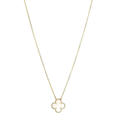 Van Cleef & Arpels 18K Yellow Gold Mother of Pearl Vintage Alhambra Pendant Necklace 1 of 5