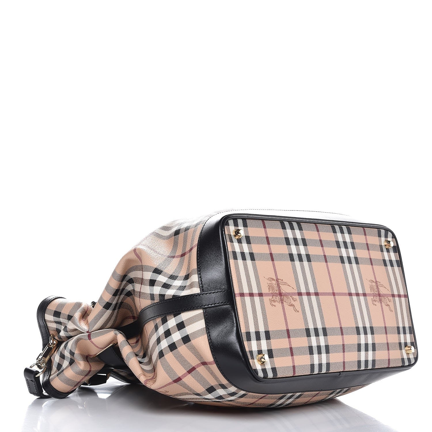 Burberry Haymarket Check Medium Golderton Tote Black 5 of 7