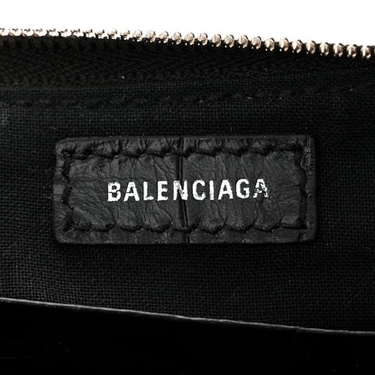 Balenciaga Extra Supple Calfskin Crystal Crocodile Embossed Le Cagole Mini Purse With Chain Black 5 of 12