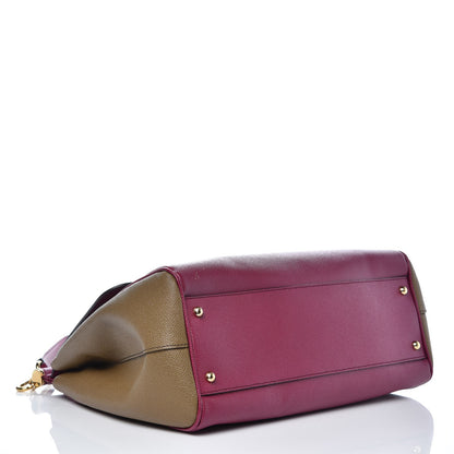 Dolce & Gabbana Dauphine Large Bi-Color Miss Sicily Satchel Fuchsia Khaki 5 of 8