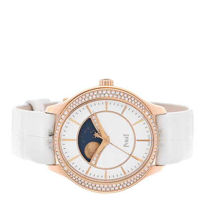 Piaget 18K Rose Gold Alligator Diamond Bezel 36mm Limelight Stella Automatic Watch Silver 2 of 6