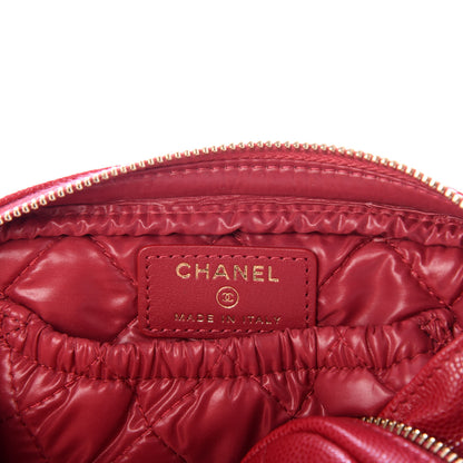 Chanel Caviar Quilted Small Curvy Pouch Cosmetic Case Dark Pink 6 of 7