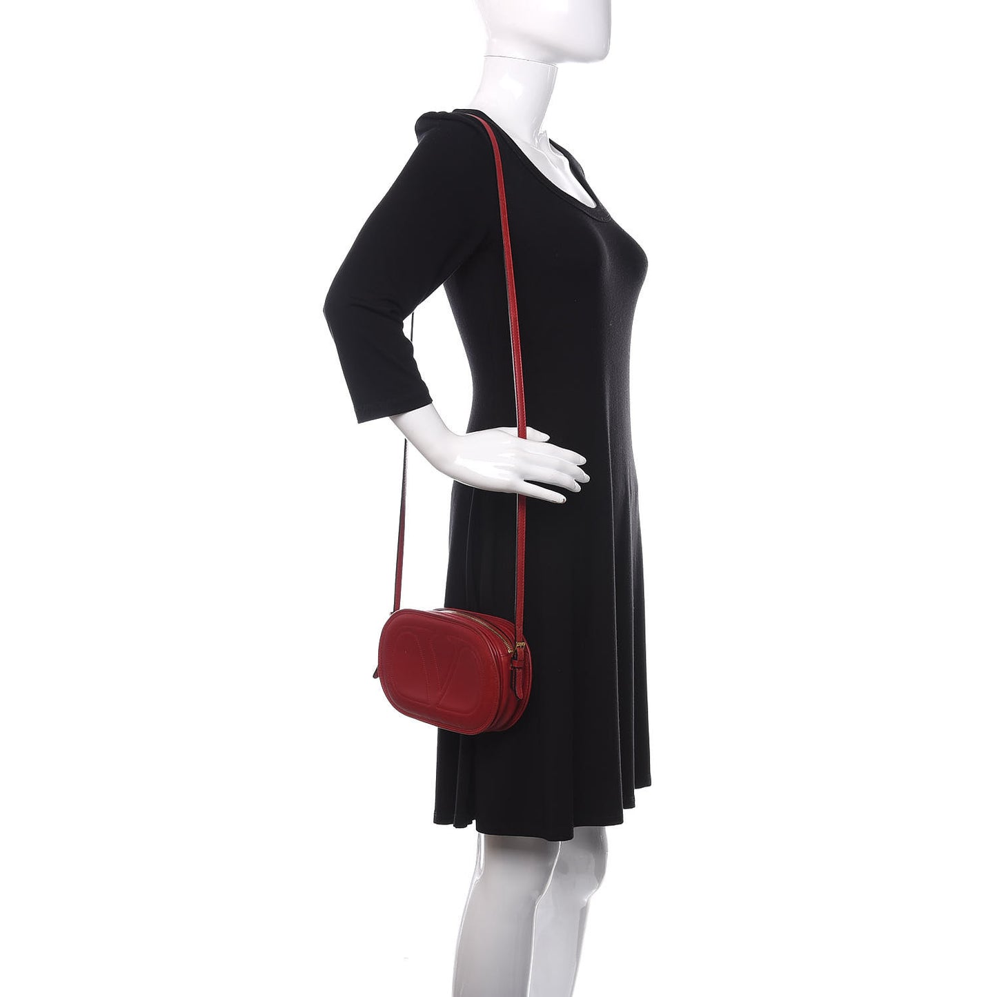Vitello Small Logo Go Crossbody Bag Red