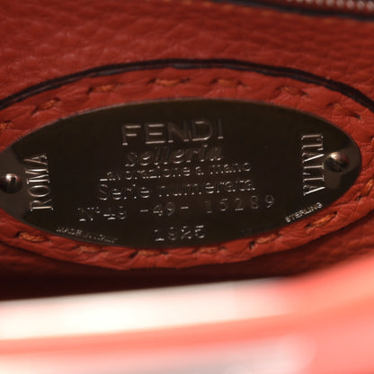 Fendi Cuoio Romano Selleria Mini Peekaboo Iconic Satchel Dark Orange 6 of 12