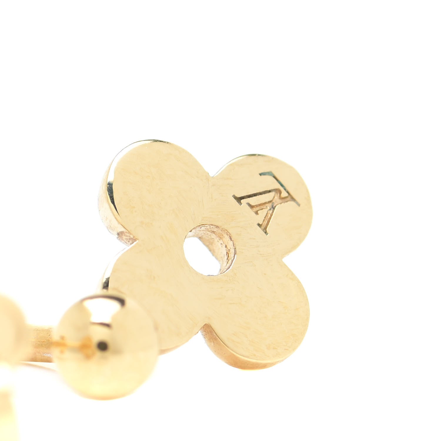 Louis Vuitton Brass Blooming Earrings Gold 4 of 6