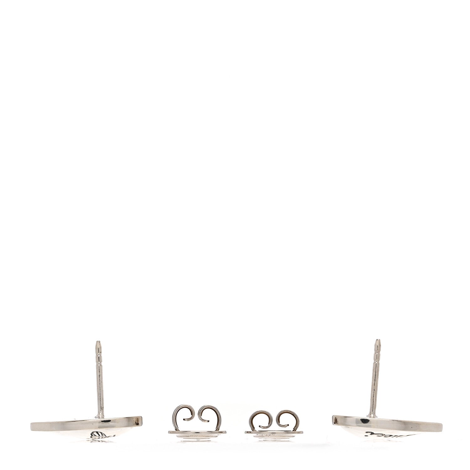 Gucci Sterling Silver Flora Heart Stud Earrings 3 of 4