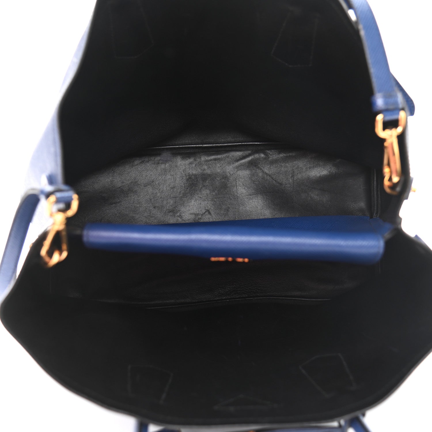 Prada Saffiano Cuir Medium Double Bag Inchiostro 5 of 12