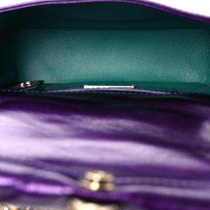Bulgari Metallic Calfskin Matelasse Mini Serpenti Cabochon Crossbody Bag Purple 5 of 9