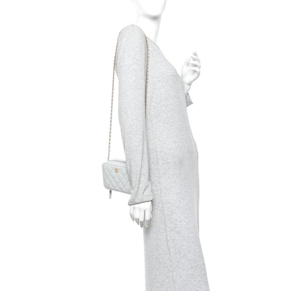 Chanel Lambskin Quilted CC Pearl Crush Camera Case Grey 2 of 11
