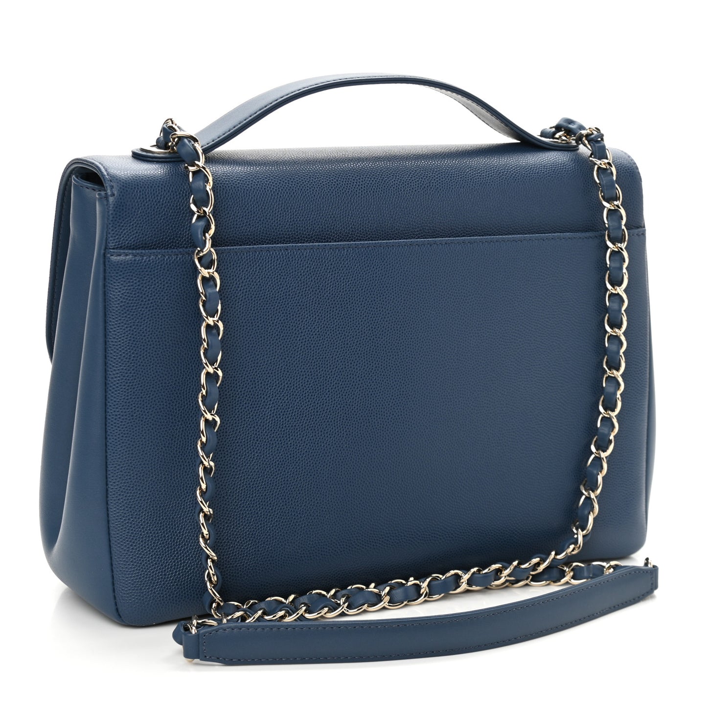 Caviar Quilted Large Business Affinity Flap Blue