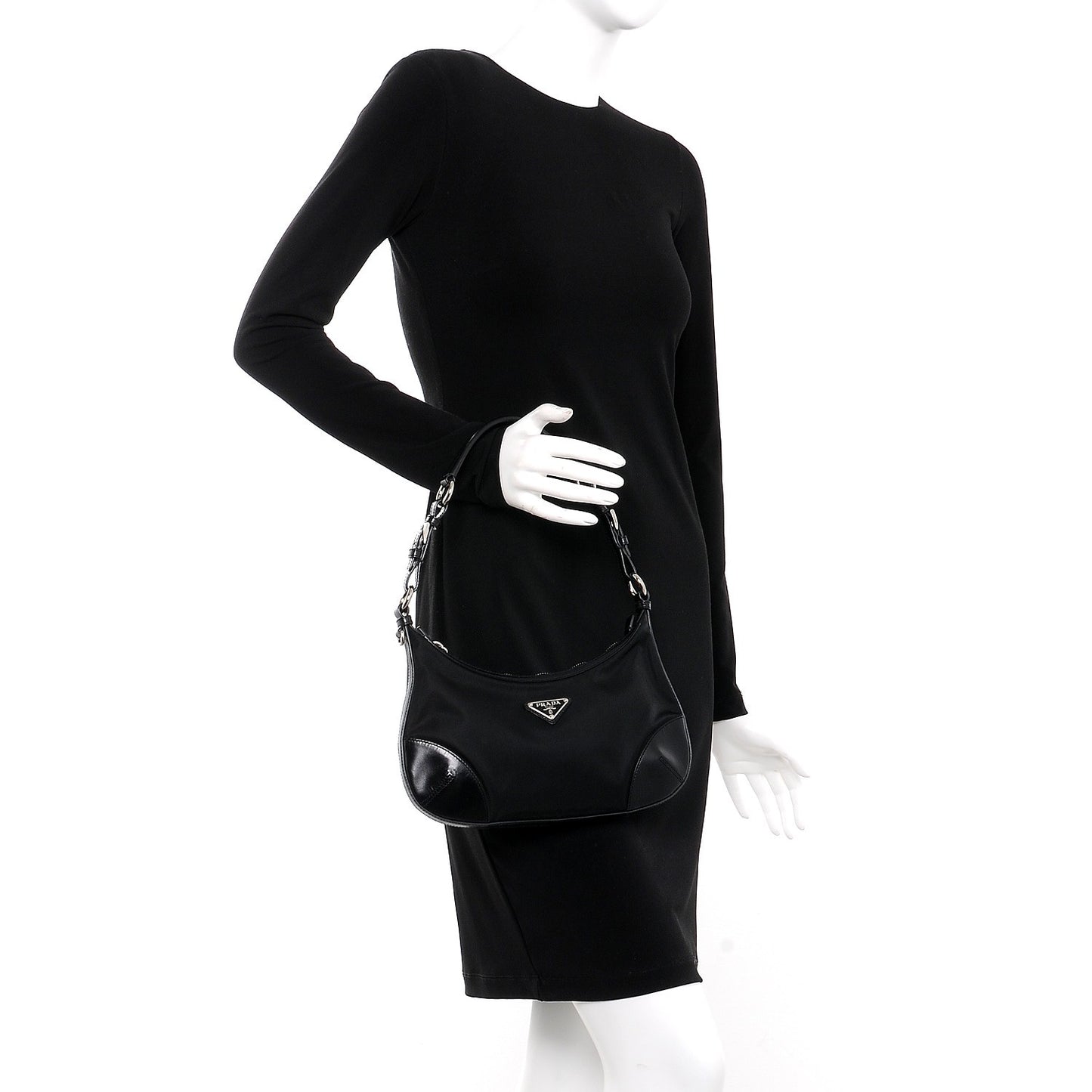 Tessuto Light Nylon Shoulder Bag Nero Black