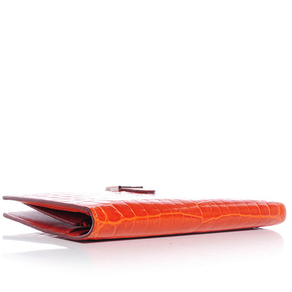 Hermes Shiny Niloticus Crocodile Bearn Wallet Orange 4 of 8