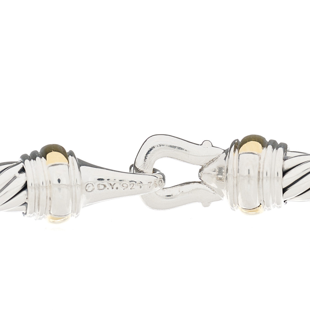 Sterling Silver 18K Yellow Gold 3mm Cable Buckle Bracelet