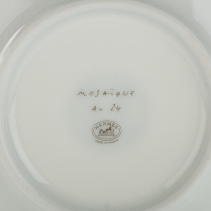 Hermes Porcelain Mosaique Au 24 Platine Tea Cup And Saucer Set Of 2 12 of 12
