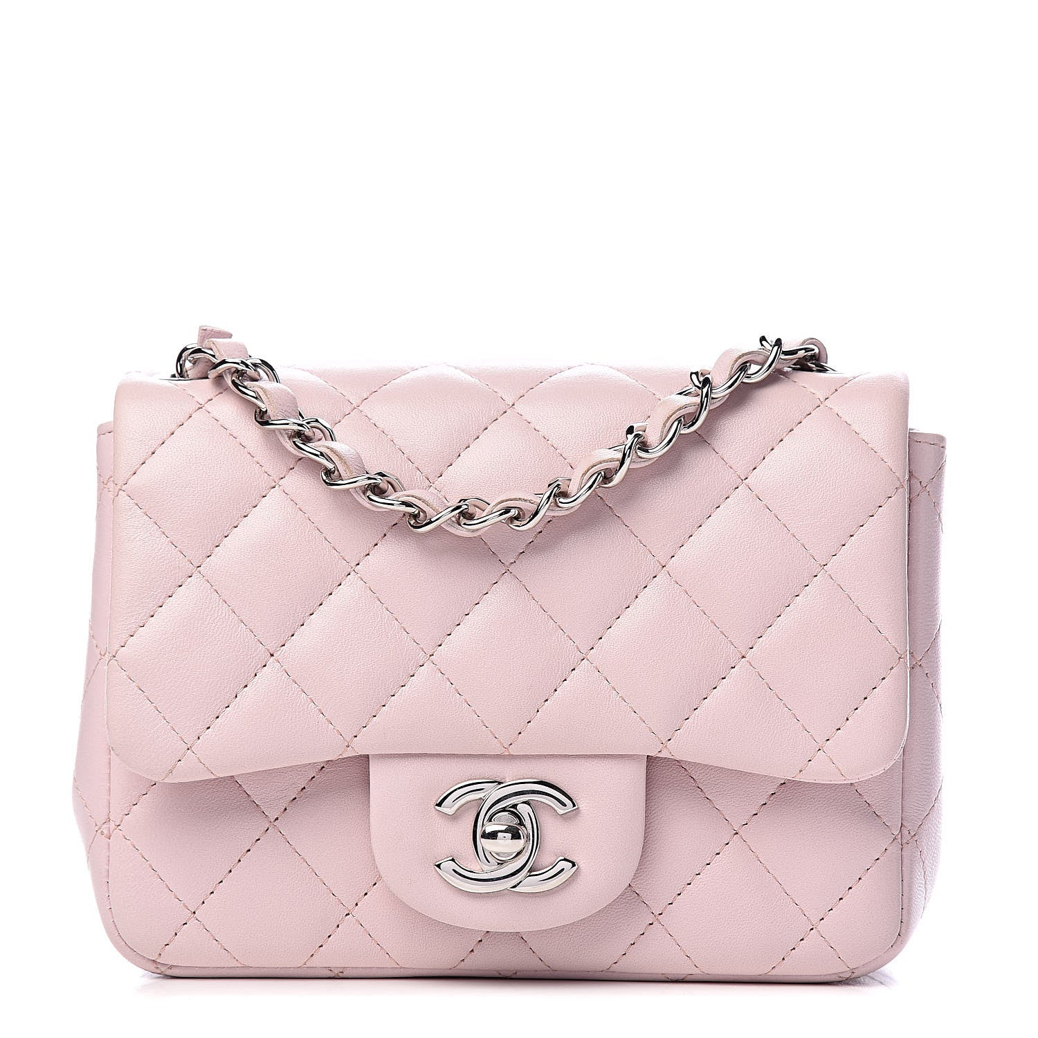 Chanel Lambskin Quilted Mini Square Flap Light Pink 1 of 15
