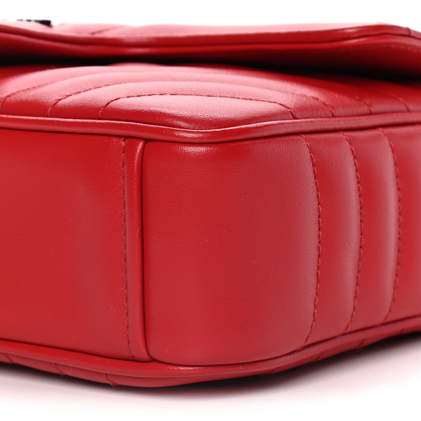 Soft Calfskin Impunture Diagramme Small Chain Flap Shoulder Bag Fuoco