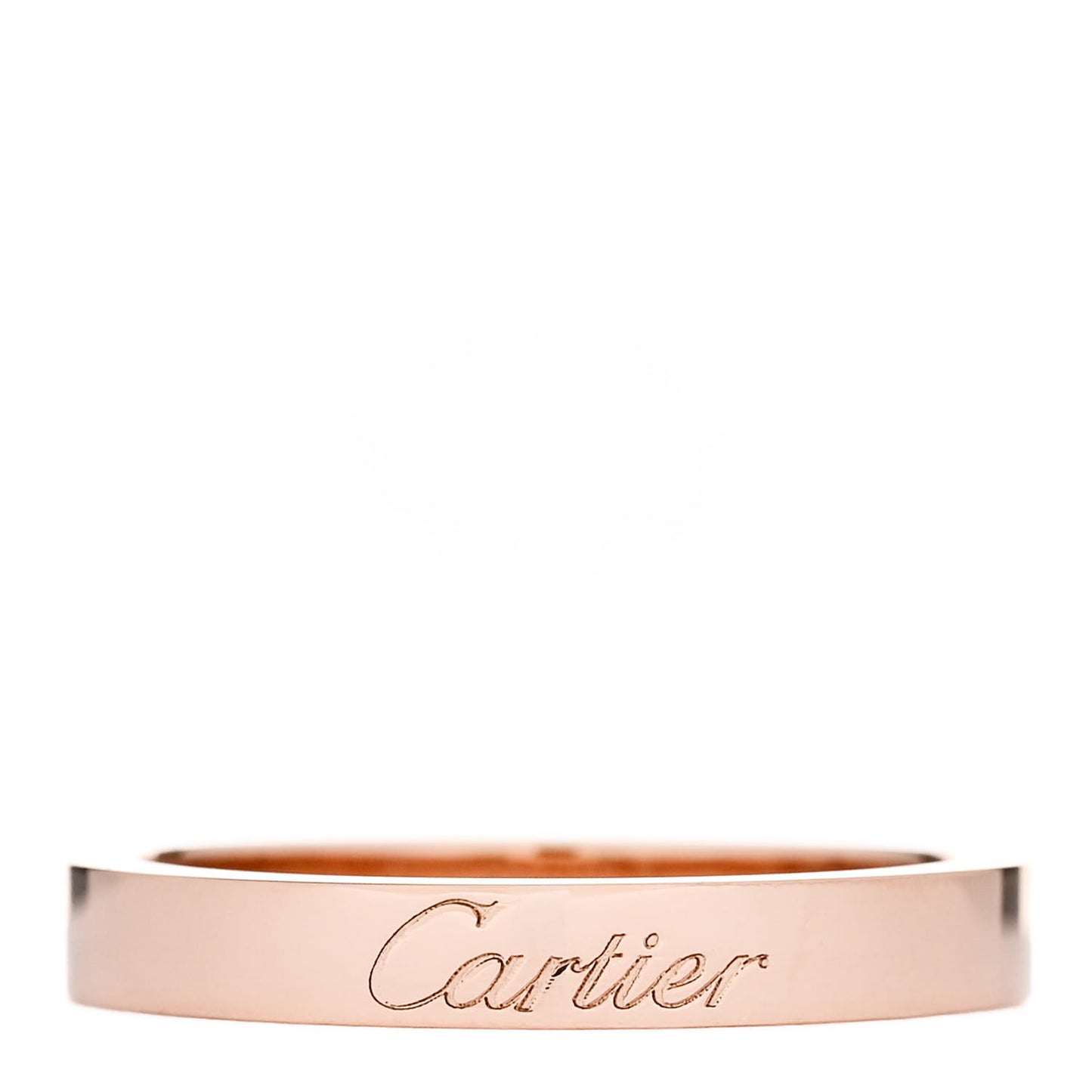 18K Pink Gold 3mm C De Cartier Wedding Band Ring 51 5.75