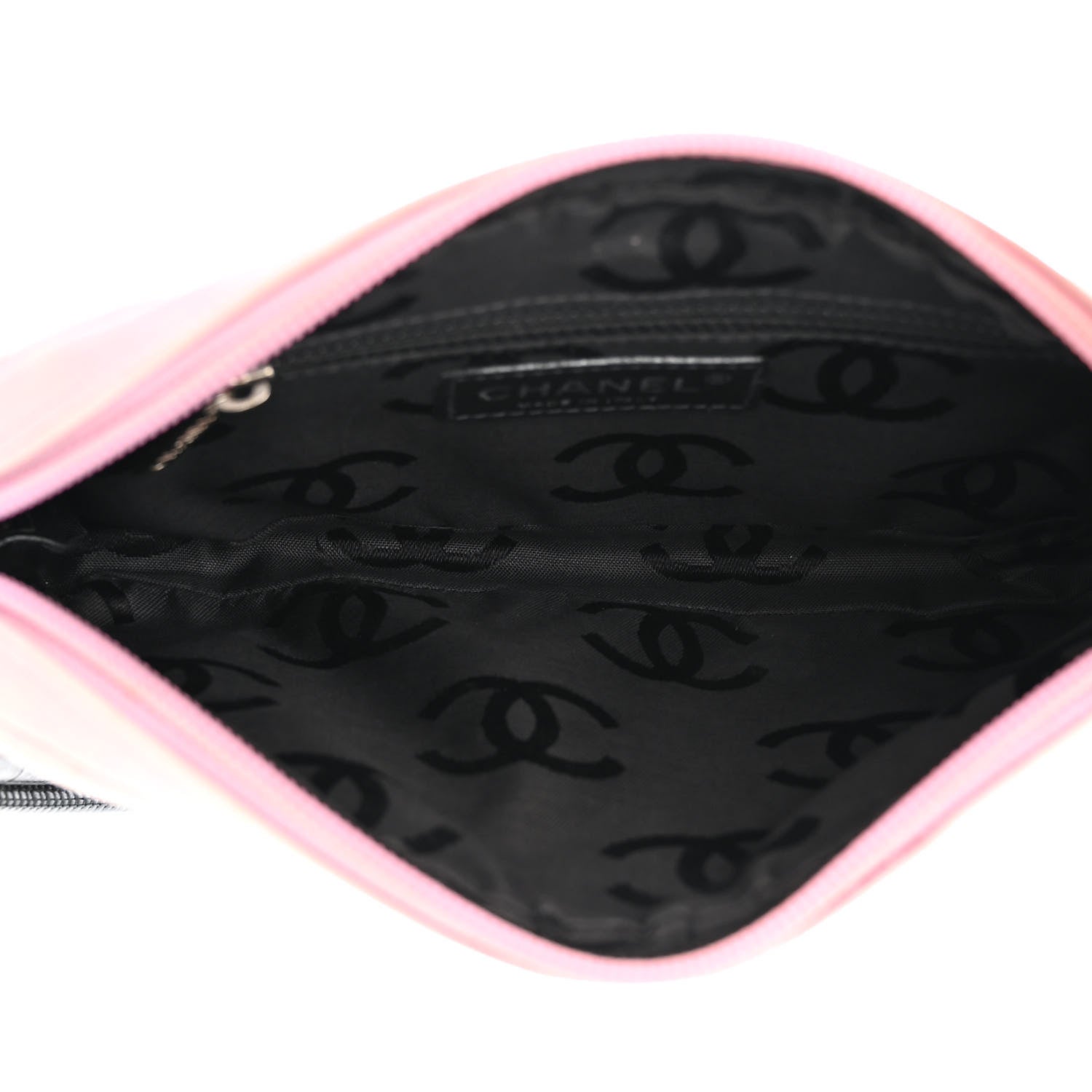 Chanel Calfskin Quilted Cambon Pochette Pink Black 5 of 10