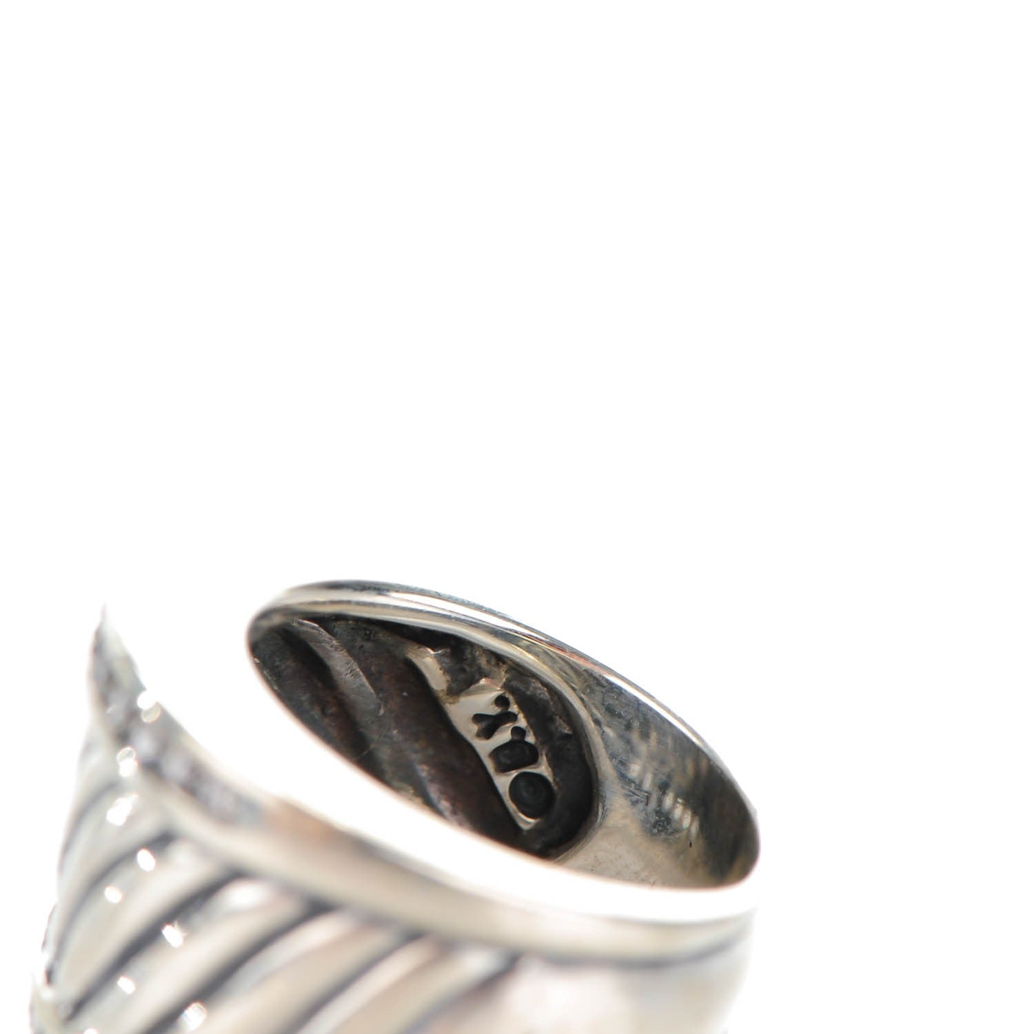 David Yurman Sterling Silver Pave Diamond 15mm Thoroughbred Ring 48 4.5 5 of 7