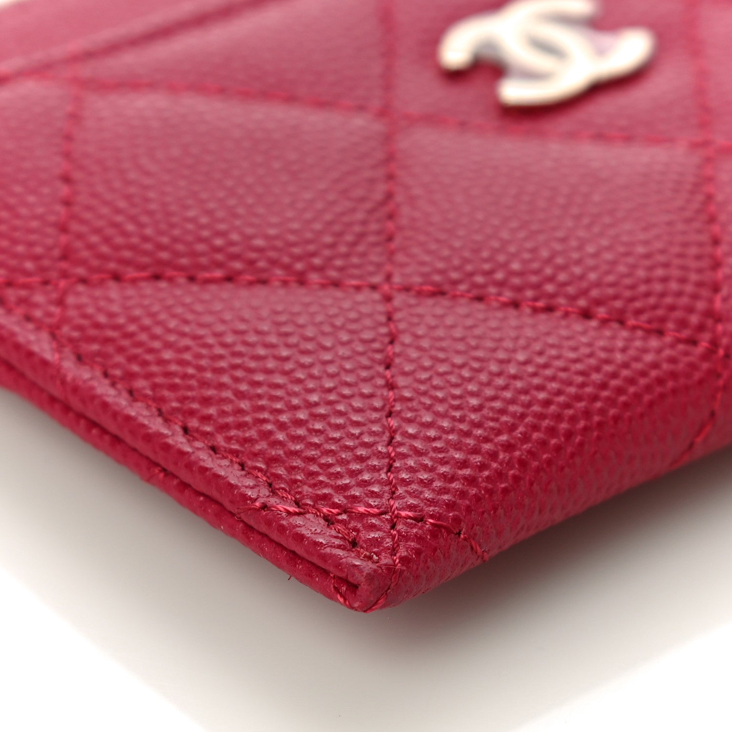Chanel Caviar Quilted Card Holder Dark Pink 5 of 12