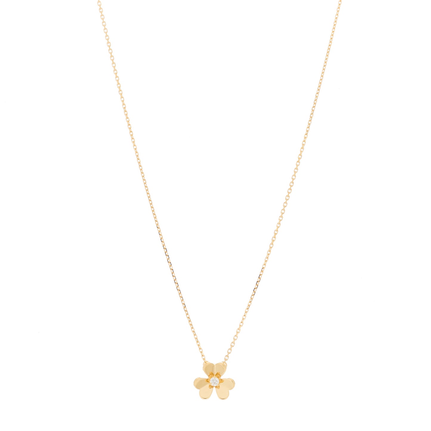 18K Yellow Gold Diamond Mini Frivole Pendant Necklace