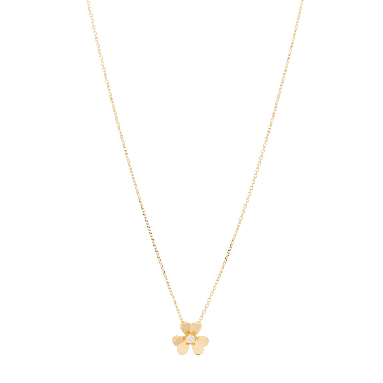 Van Cleef & Arpels 18K Yellow Gold Diamond Mini Frivole Pendant Necklace 1 of 6