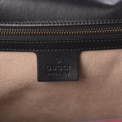 Gucci Calfskin Bamboo Trapuntata Queen Margaret Top Handle Bag Blue Agata Hibiscus Red Mystic White Sugar Pink 8 of 9