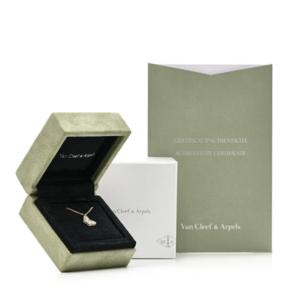 Van Cleef & Arpels 18K Yellow Gold Mother of Pearl Sweet Alhambra Butterfly Pendant Necklace 6 of 6