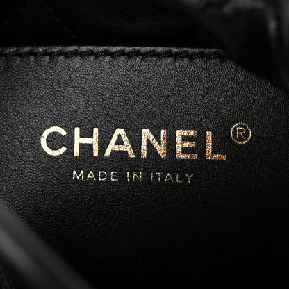 Chanel Shiny Crumpled Calfskin Quilted Pearl Mini Chanel 22 Black 6 of 10