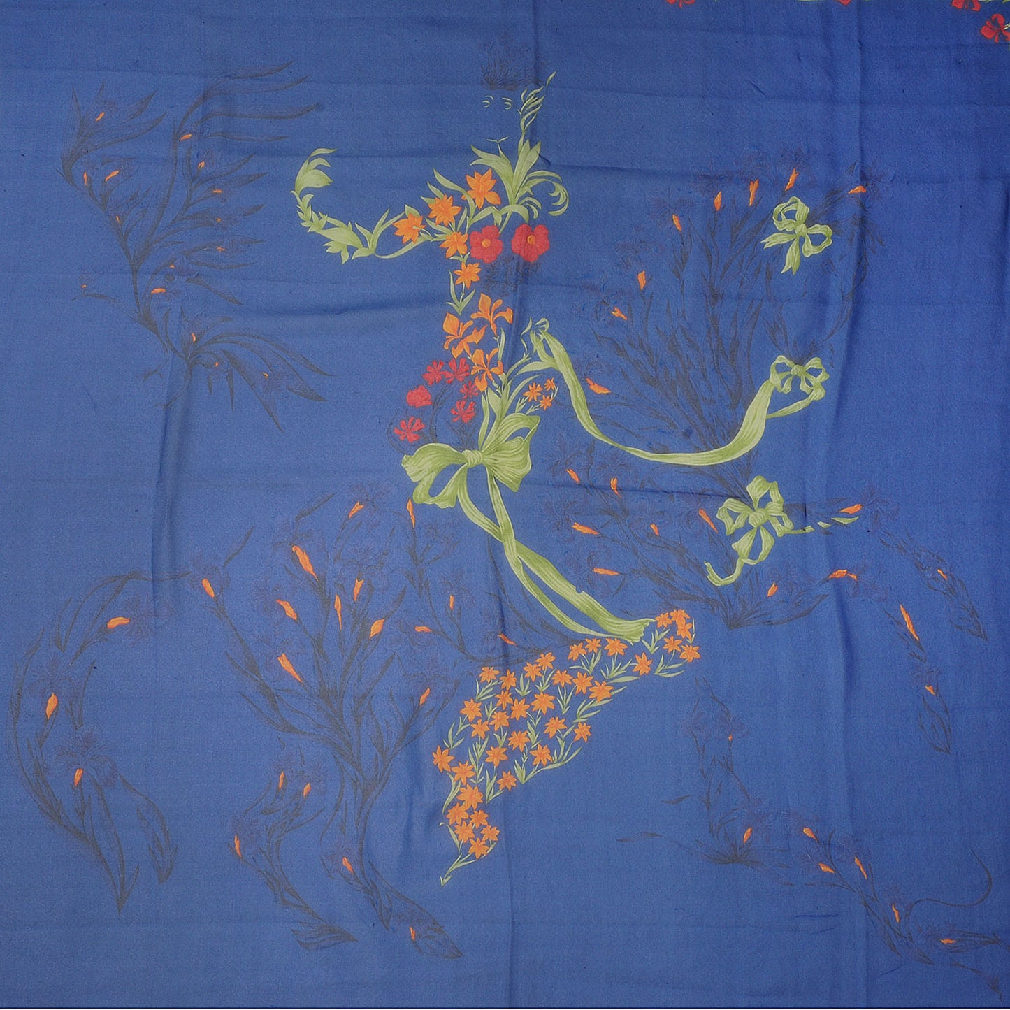 Silk Mousseline Cheval Fleuri Scarf 140