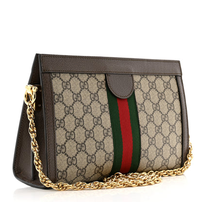 Gucci GG Supreme Monogram Web Small Ophidia Chain Shoulder Bag Brown 2 of 10