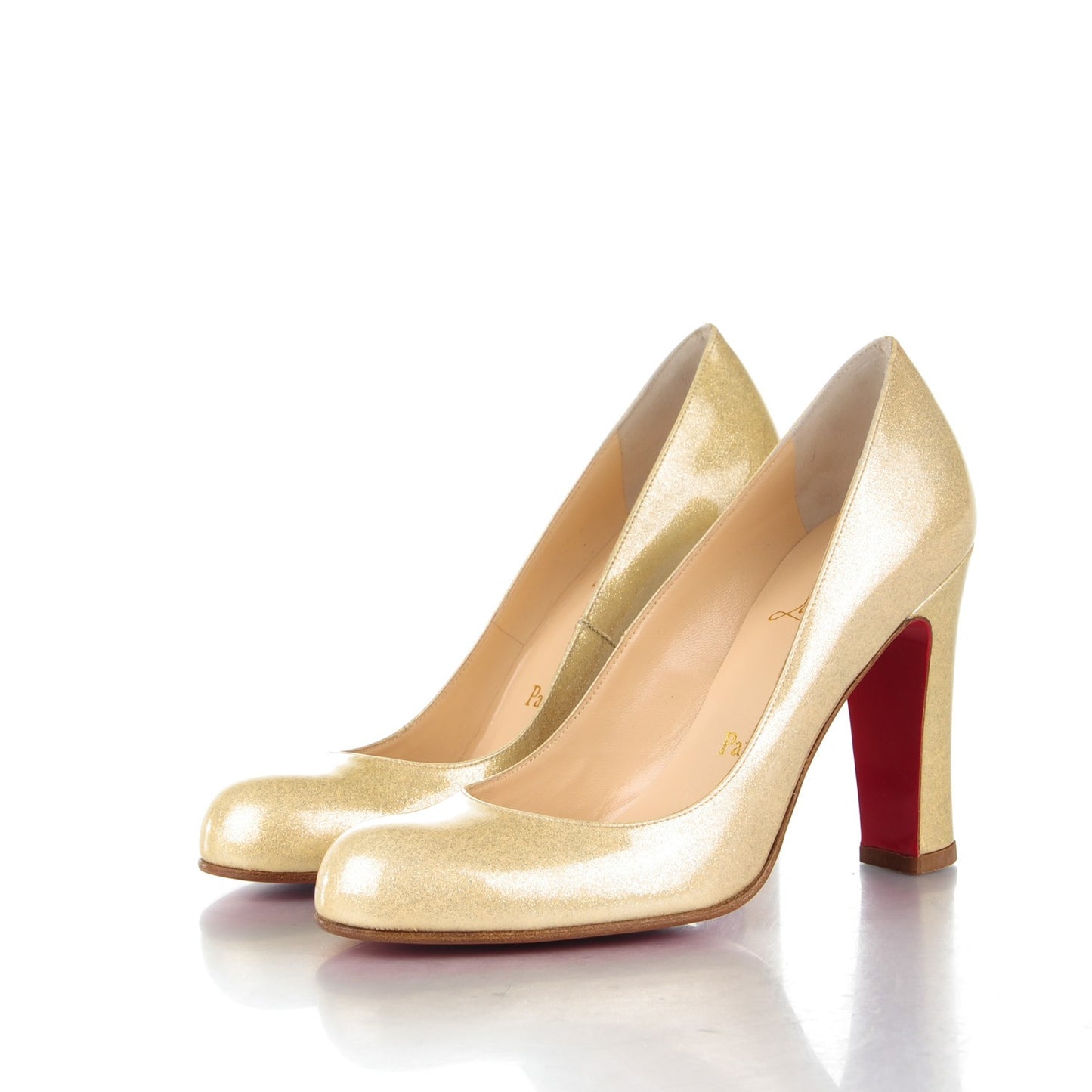 Glitter Patent Grosso Simple 100 Pumps 37 Gold