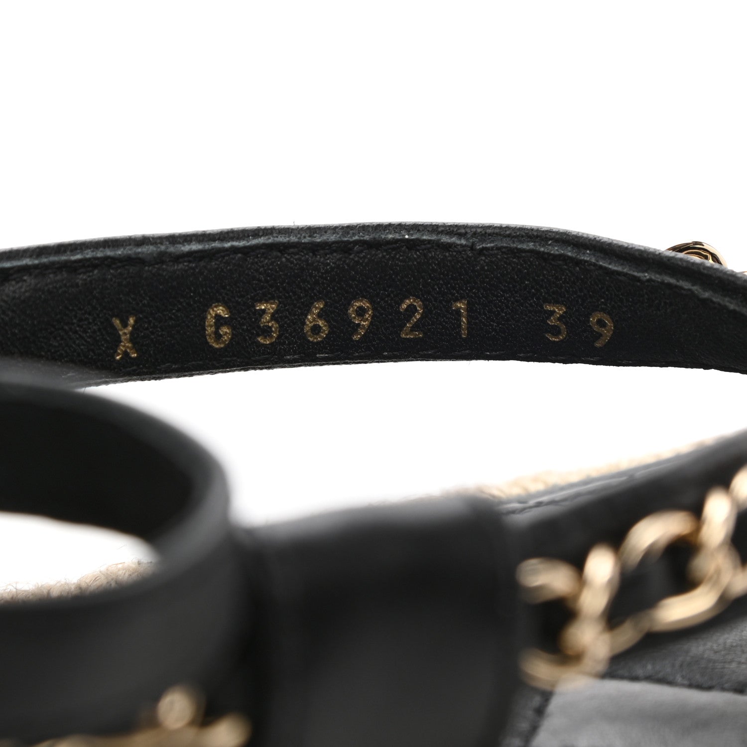 Chanel Lambskin Chain CC Thong Espadrille Sandals 39 Black 8 of 11