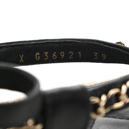 Chanel Lambskin Chain CC Thong Espadrille Sandals 39 Black 8 of 11
