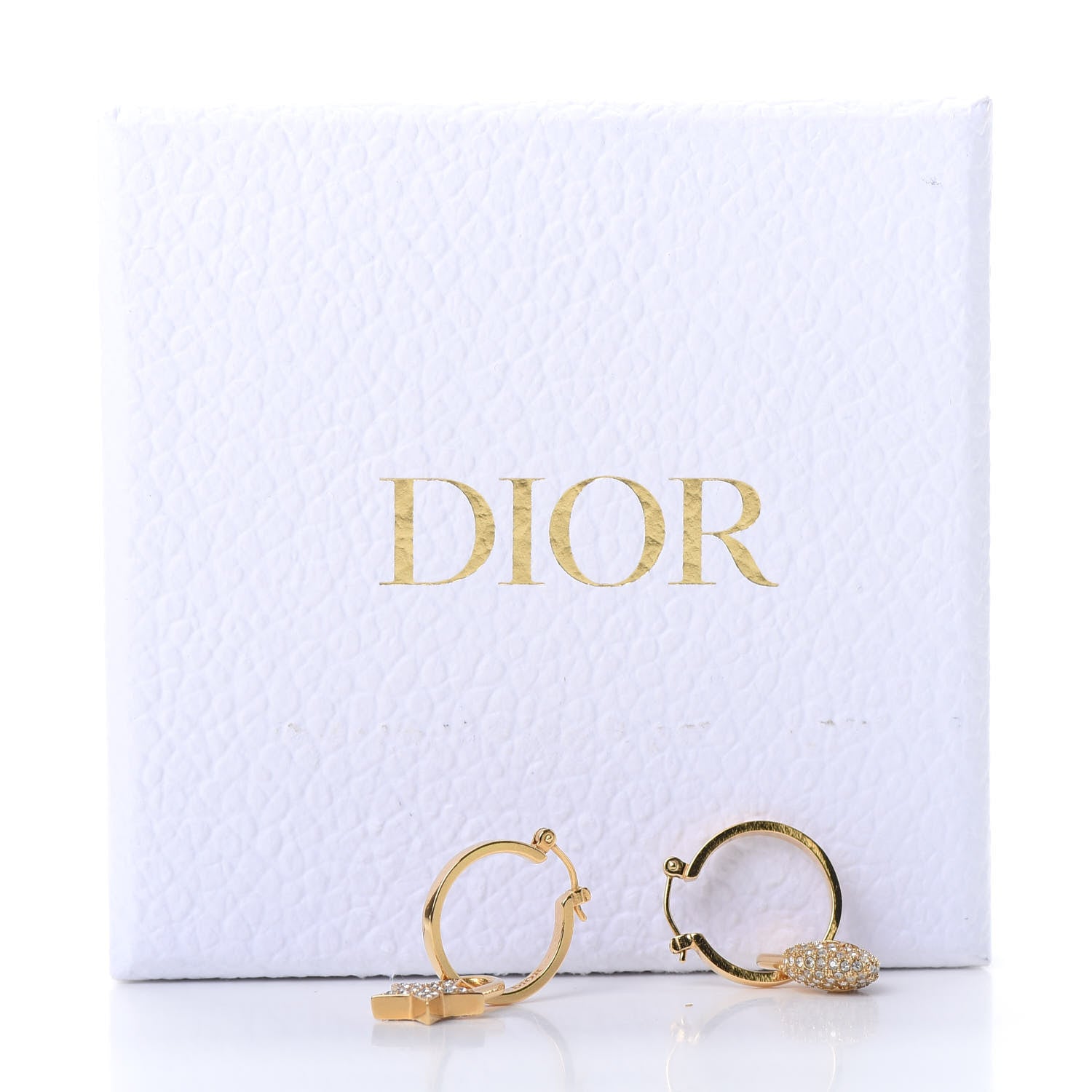 Christian Dior Crystal Lucky Locket Earrings Gold 5 of 5