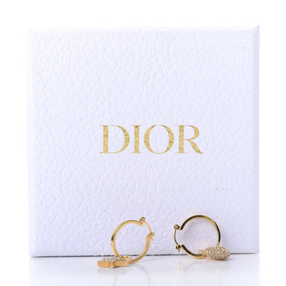 Christian Dior Crystal Lucky Locket Earrings Gold 5 of 5