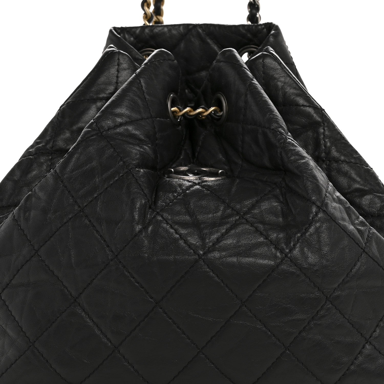 Chanel Aged Calfskin Quilted Gabrielle Backpack Black 8 of 12