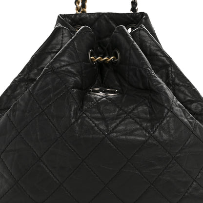 Chanel Aged Calfskin Quilted Gabrielle Backpack Black 8 of 12