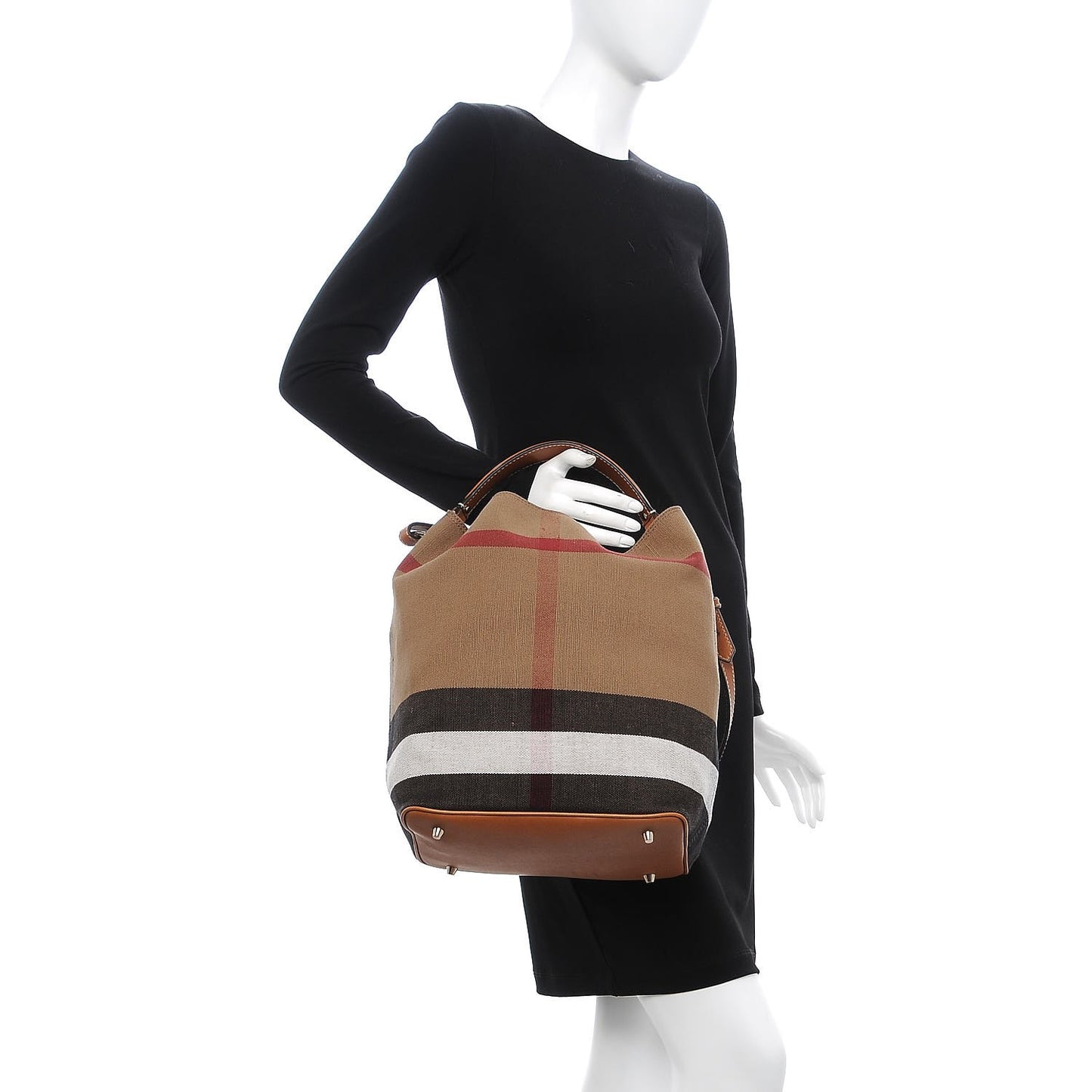 Canvas Mega Check Medium Ashby Hobo Saddle Brown