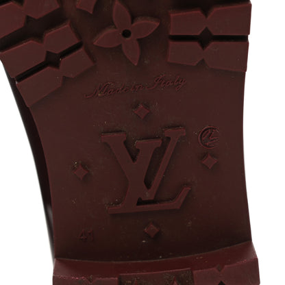Louis Vuitton Rubber Embossed Monogram Splash Rain Boots 41 Burgundy 7 of 8
