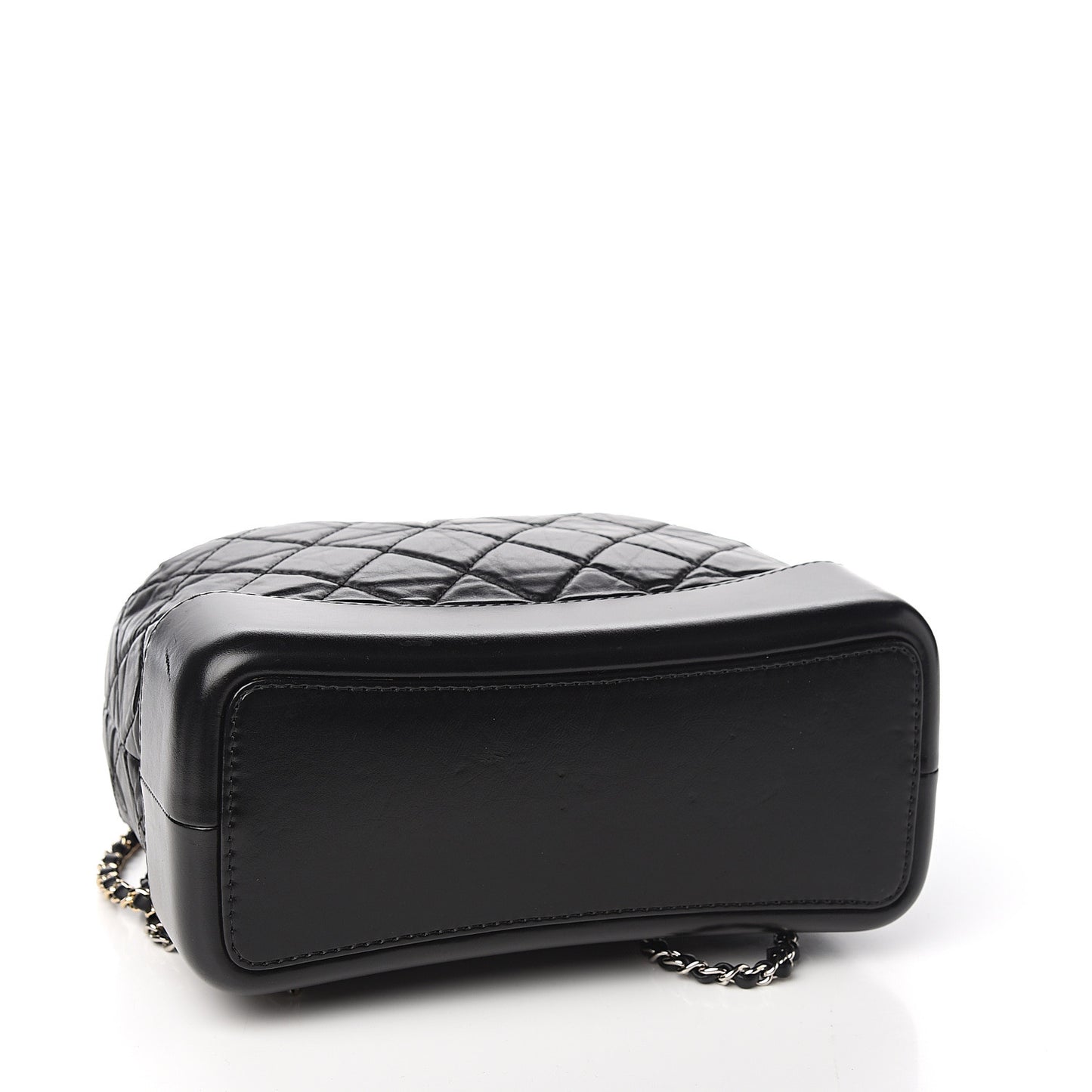 Aged Calfskin Quilted Gabrielle Backpack Black