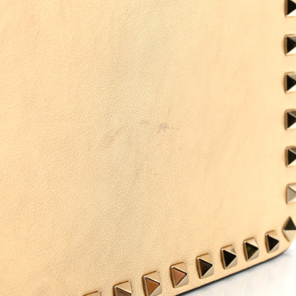 Valentino Garavani Metallic Calfskin Rockstud Side Slip Wristlet Clutch Gold 7 of 12
