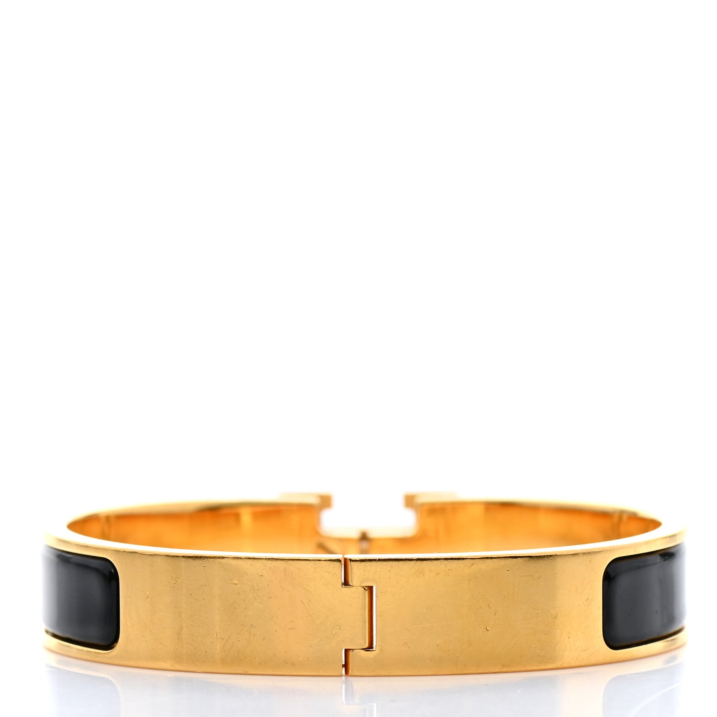 Enamel Narrow Clic Clac H Bracelet GM Black