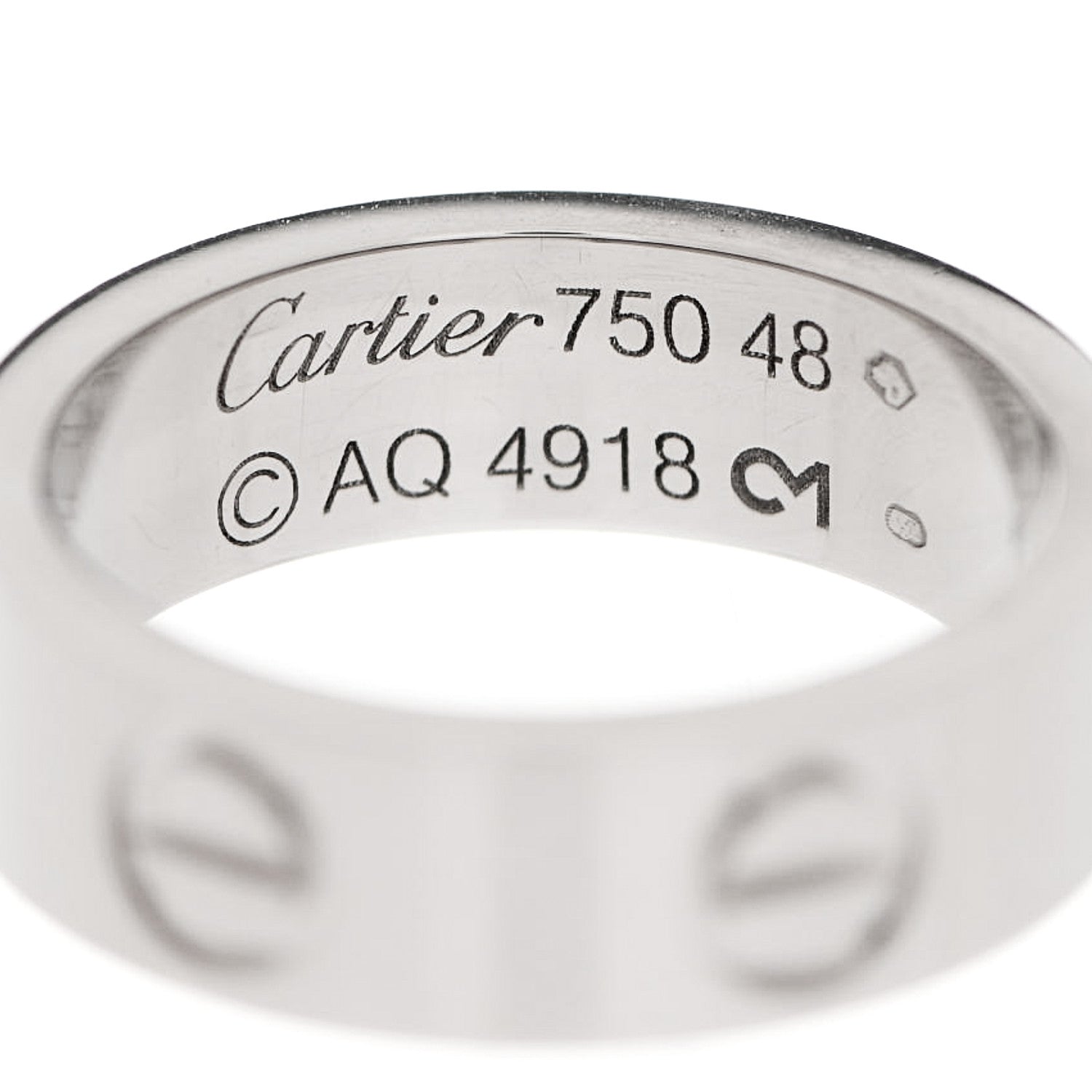 Cartier 18K White Gold 5.5mm LOVE Ring 48 4.5 4 of 4