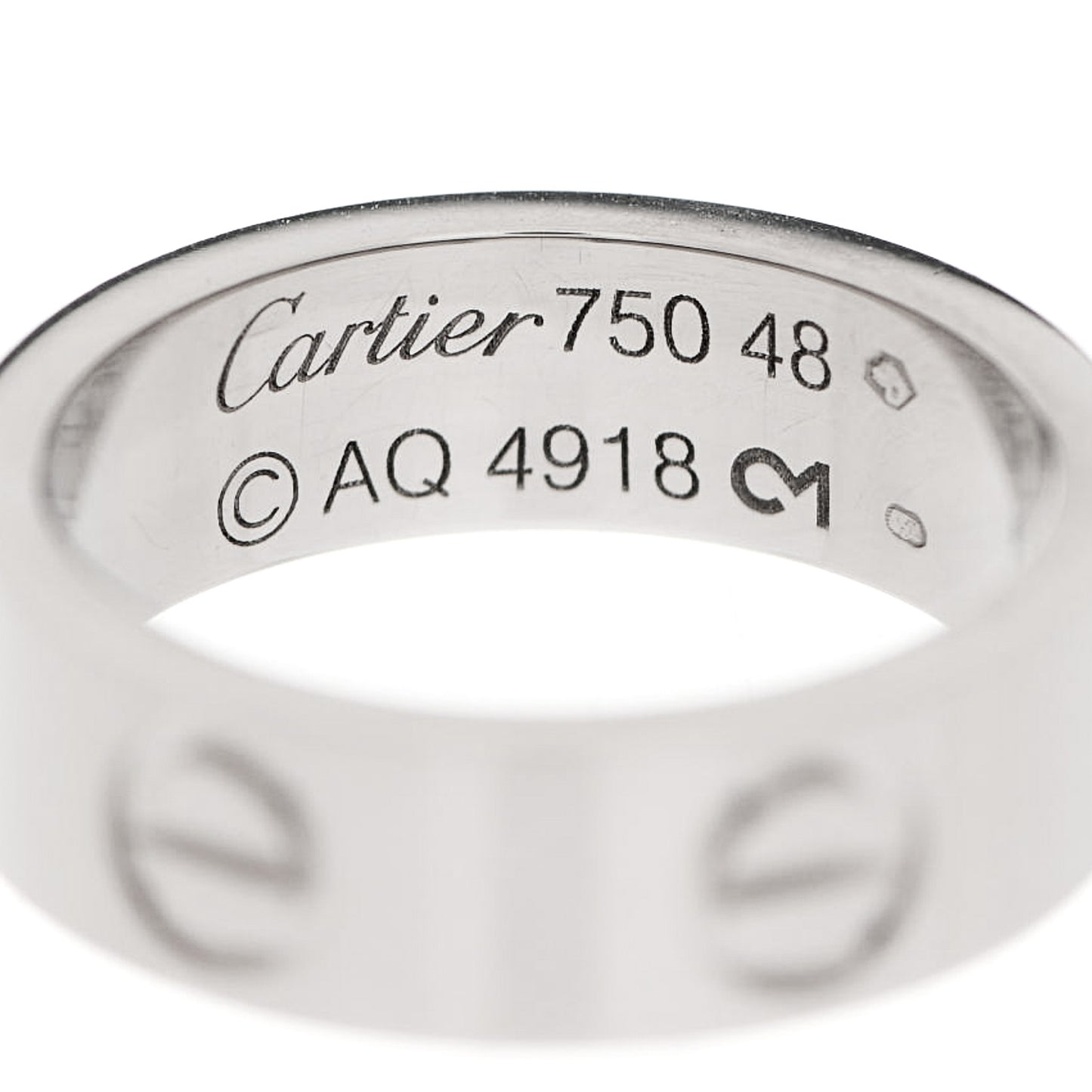 18K White Gold 5.5mm LOVE Ring 48 4.5