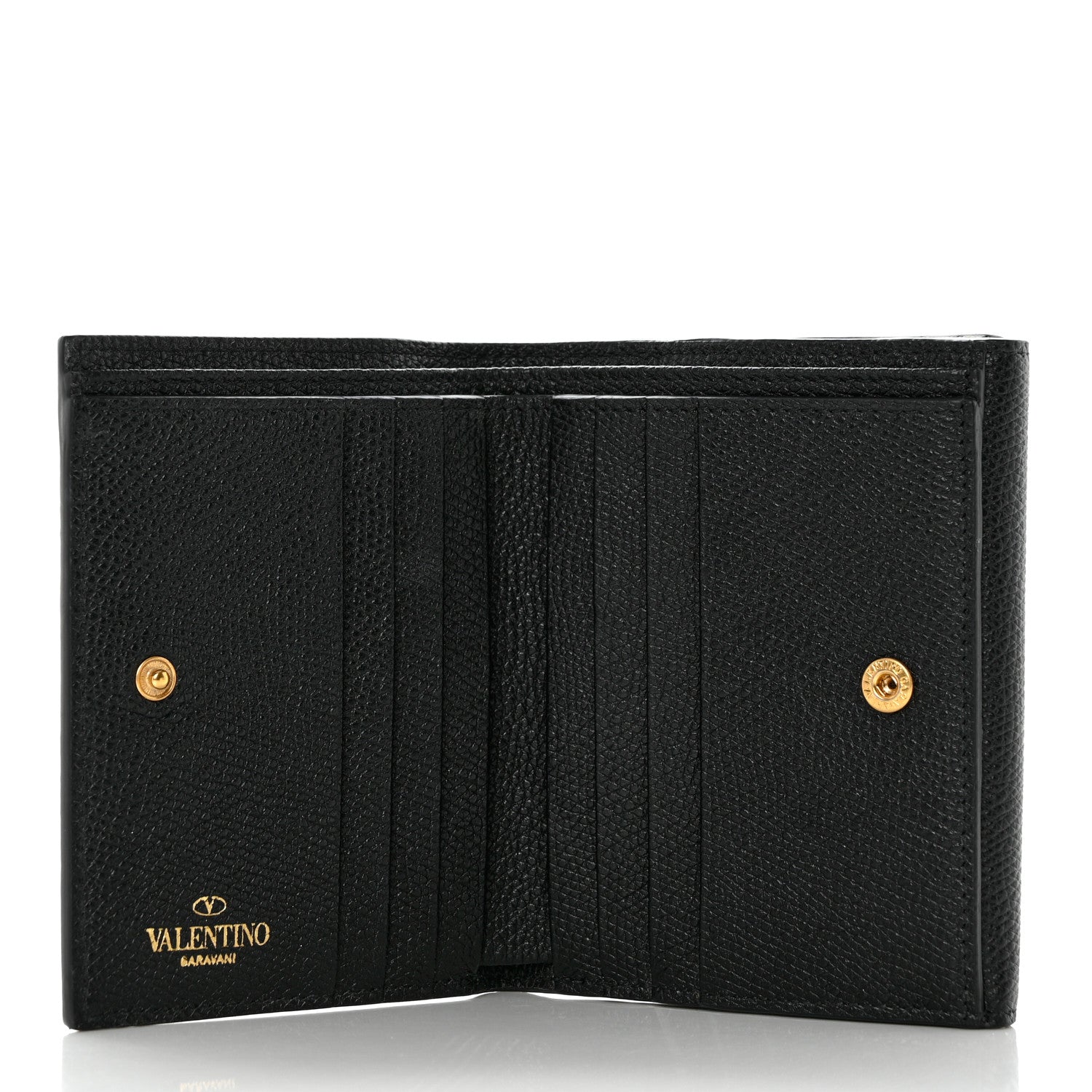 Valentino Garavani Grainy Calfskin VSling Compact Wallet Black 5 of 9