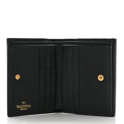 Valentino Garavani Grainy Calfskin VSling Compact Wallet Black 5 of 9