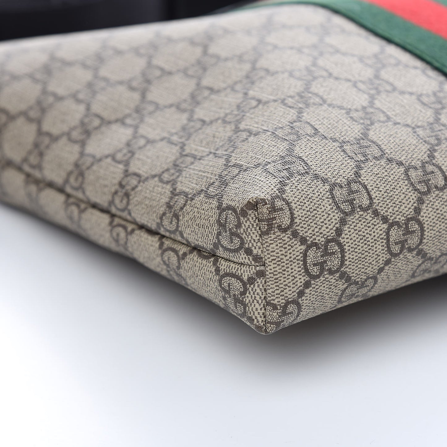 GG Supreme Monogram Web Messenger Bag Black