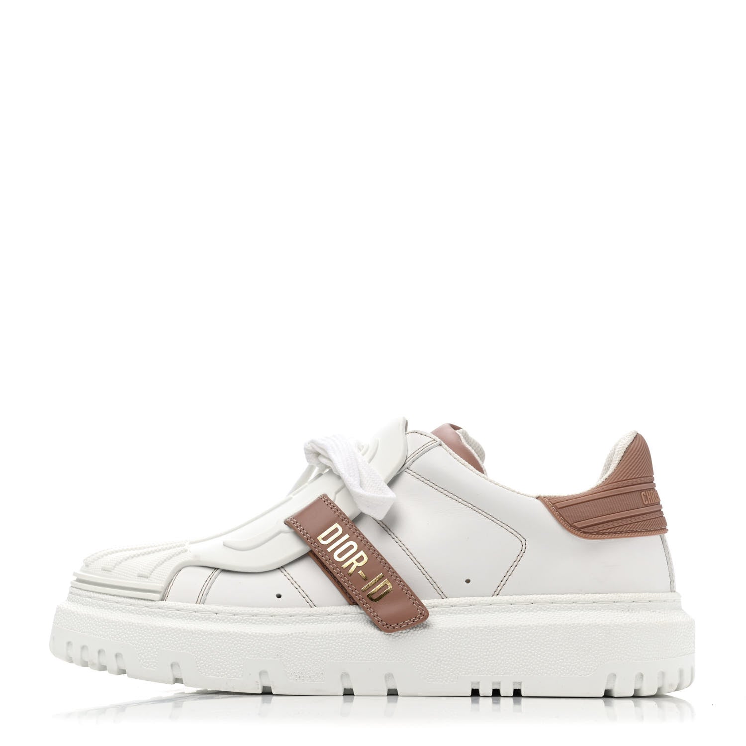 Christian Dior Calfskin Bi-Color Dior-ID Platform Sneakers 37 White Nude 1 of 4